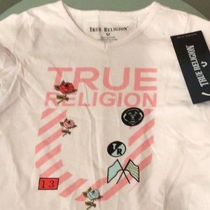 NWT Authentic True Religion Girls Shirt  White 3T